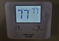 Thermostat set to 77 degrees